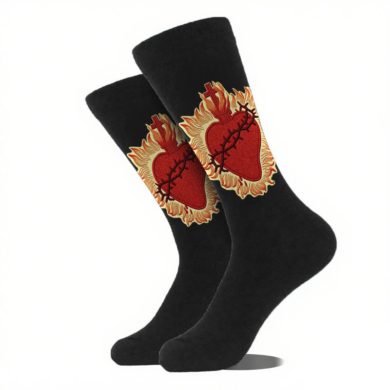 Sacred Heart Faith Unisex Socks Radiating Love and Spiritual Protection
