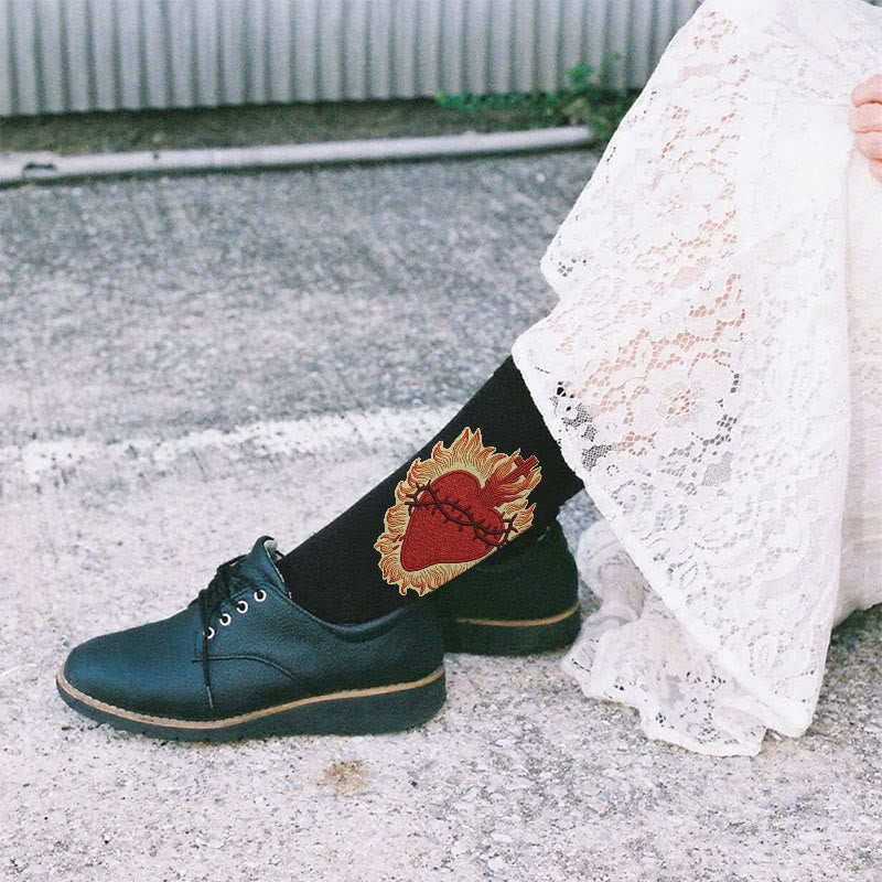 Sacred Heart Faith Unisex Socks Radiating Love and Spiritual Protection