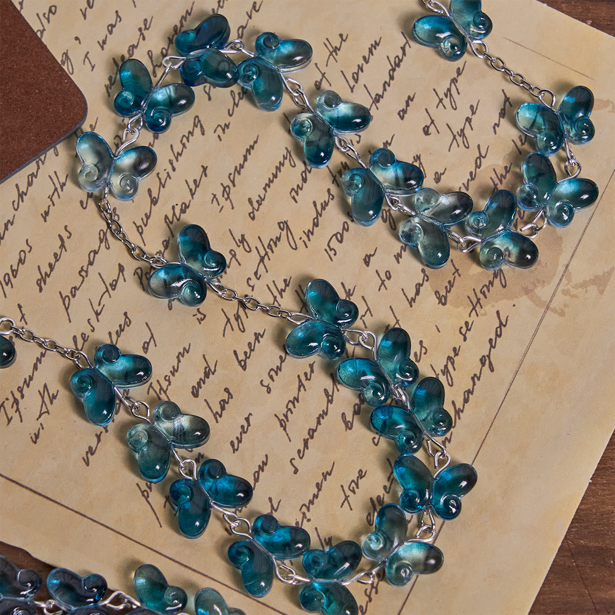 Wings of Devotion Shimmering Blue Butterfly Prayer Rosary with Miraculous Medal