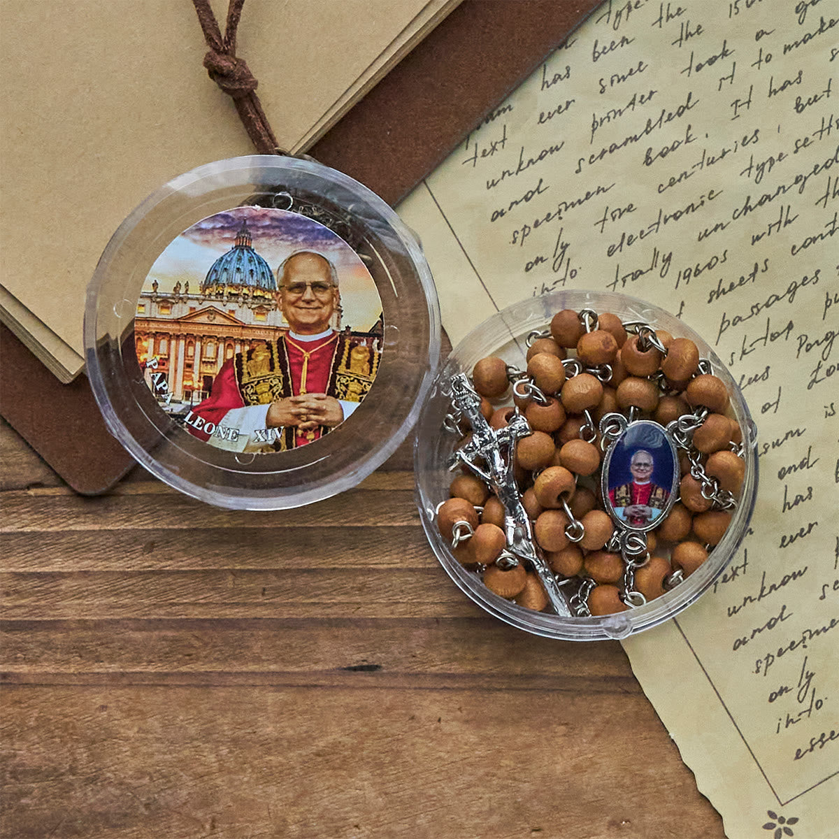 Pope Leo XIV Red Wood Beads Rosary Commemorating: A Spiritual Treasure