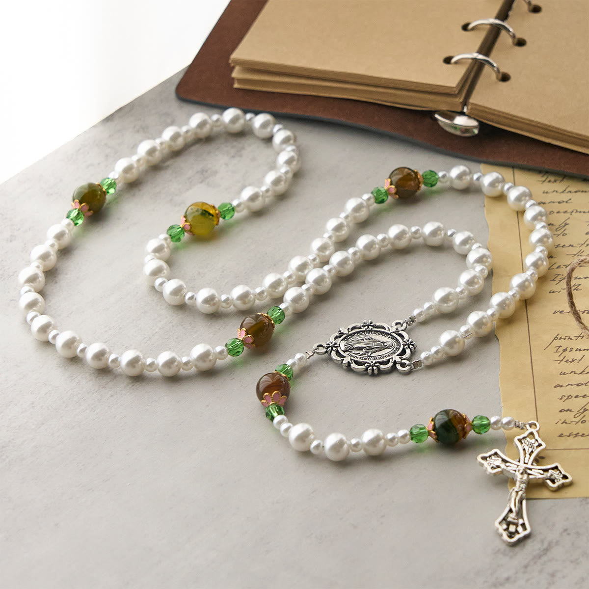 Floral Grace Our Lady Rosary with Pink & Purple Beads Accents