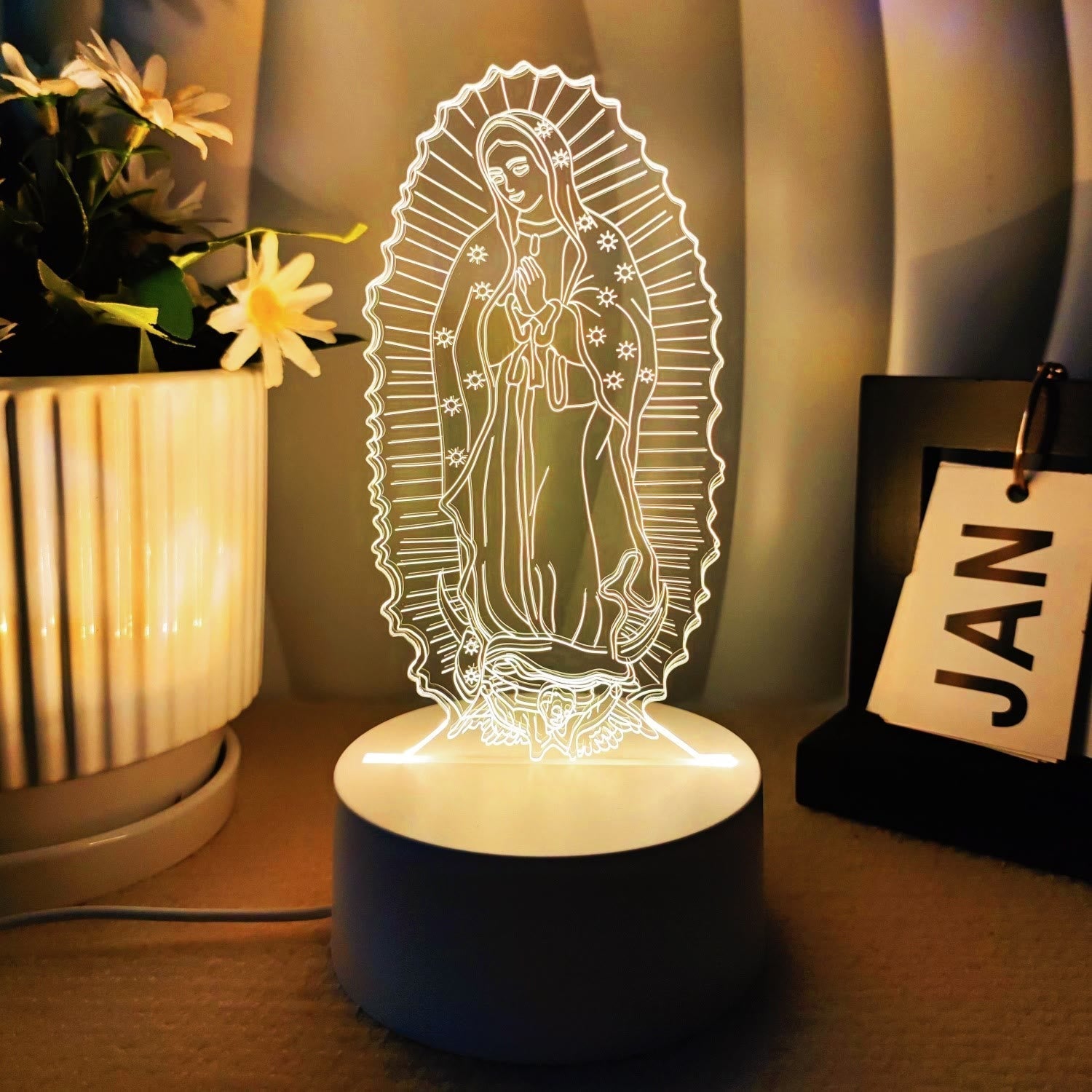 Faith-Filled Gift Holy Icons 3 Color Night Light: Keep Sacred Moments Nearby