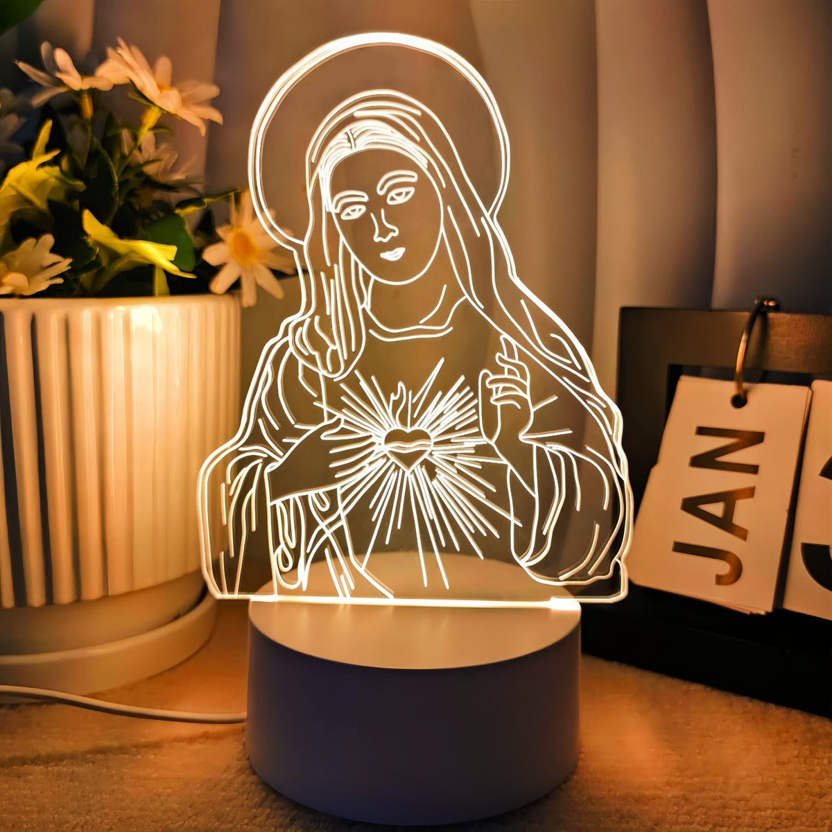 Faith-Filled Gift Holy Icons 3 Color Night Light: Keep Sacred Moments Nearby