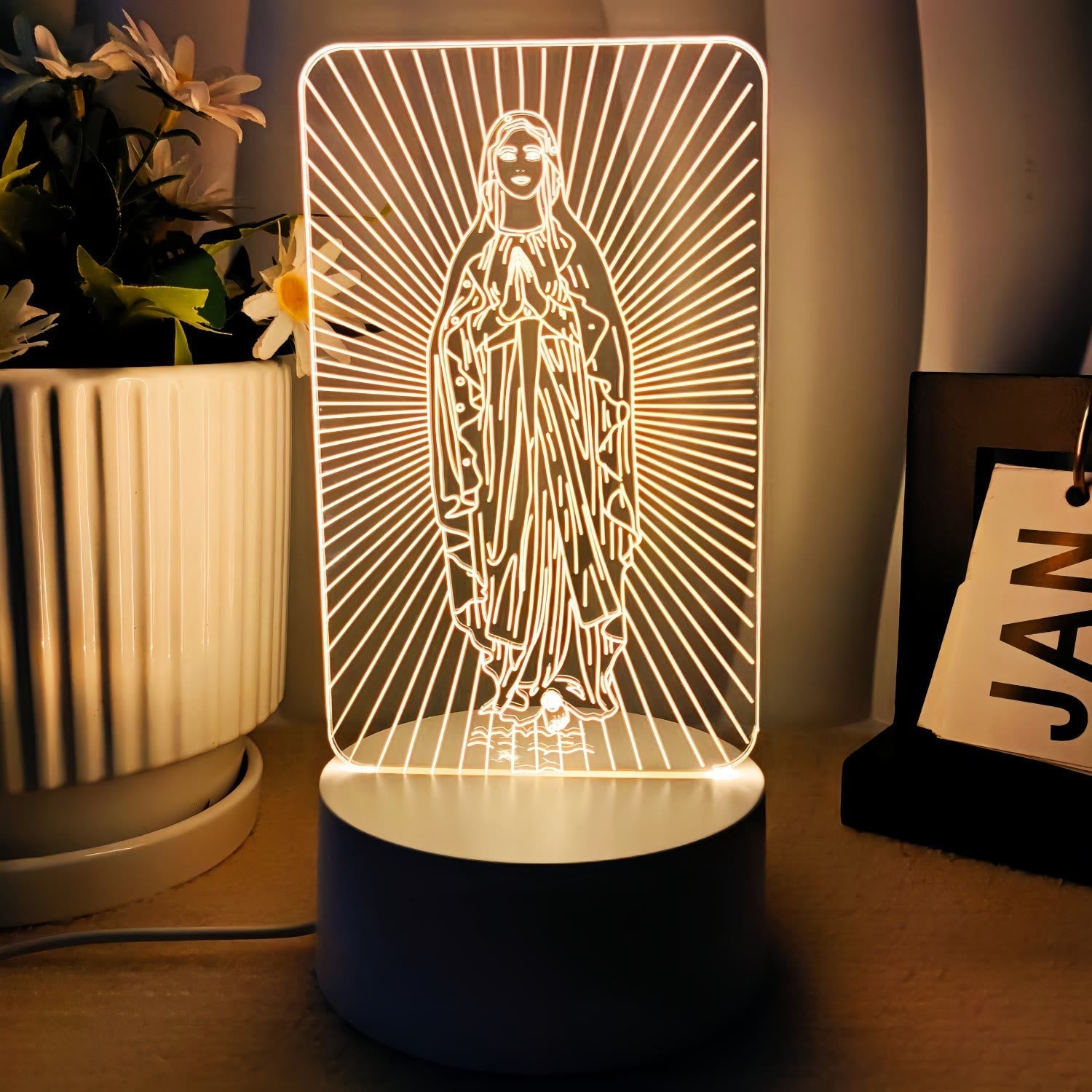 Faith-Filled Gift Holy Icons 3 Color Night Light: Keep Sacred Moments Nearby