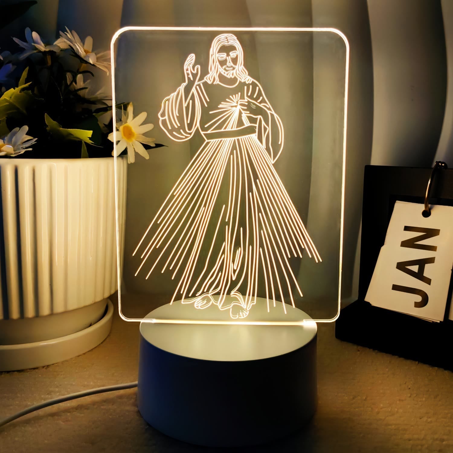 Faith-Filled Gift Holy Icons 3 Color Night Light: Keep Sacred Moments Nearby