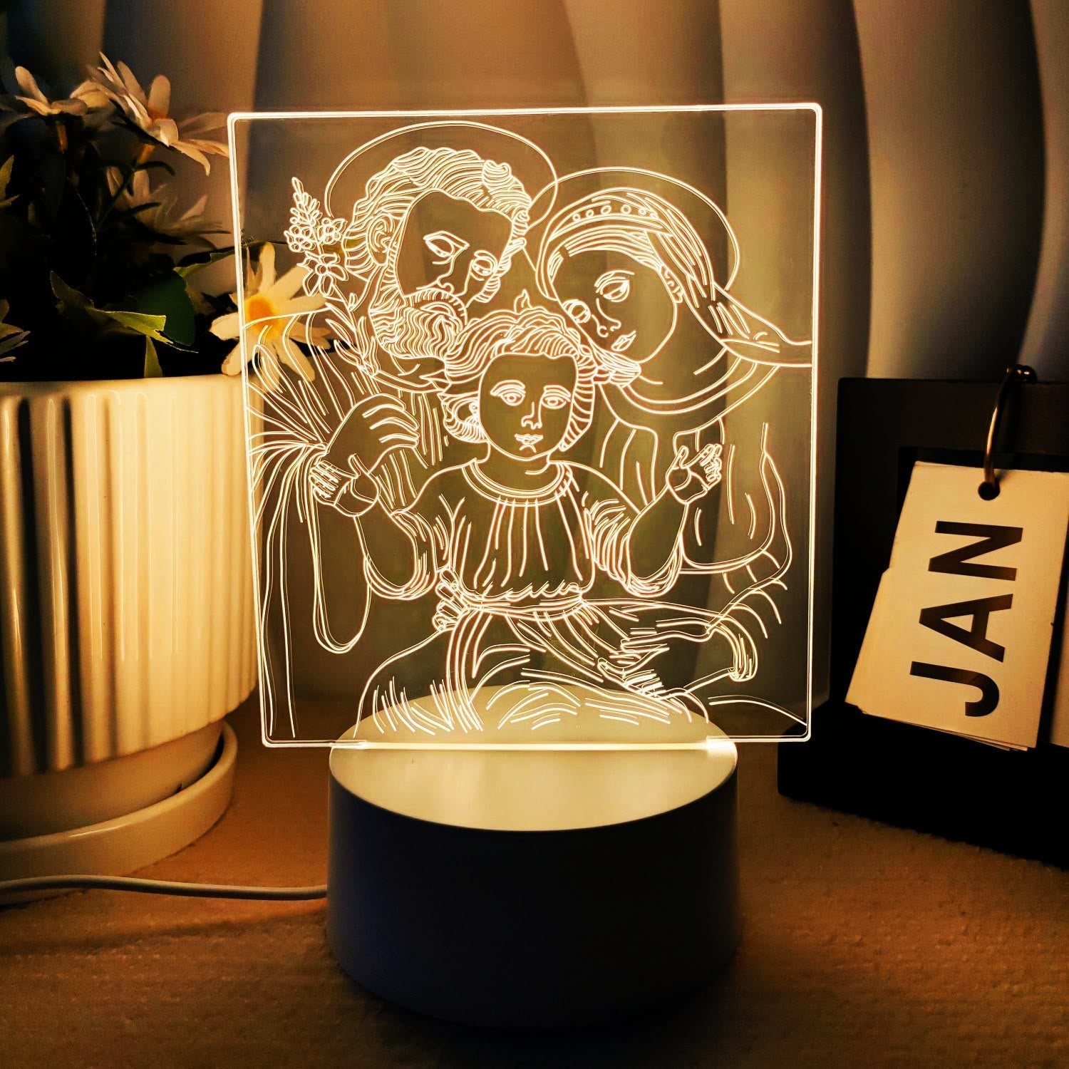 Faith-Filled Gift Holy Icons 3 Color Night Light: Keep Sacred Moments Nearby