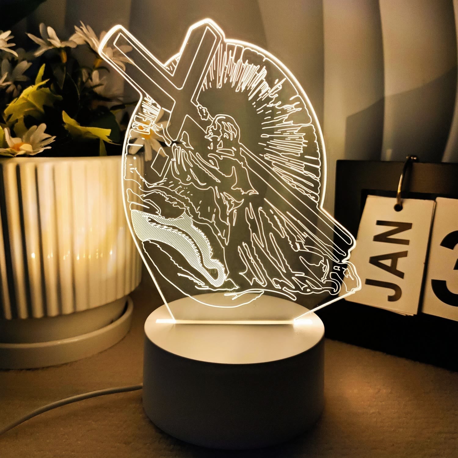 Faith-Filled Gift Holy Icons 3 Color Night Light: Keep Sacred Moments Nearby
