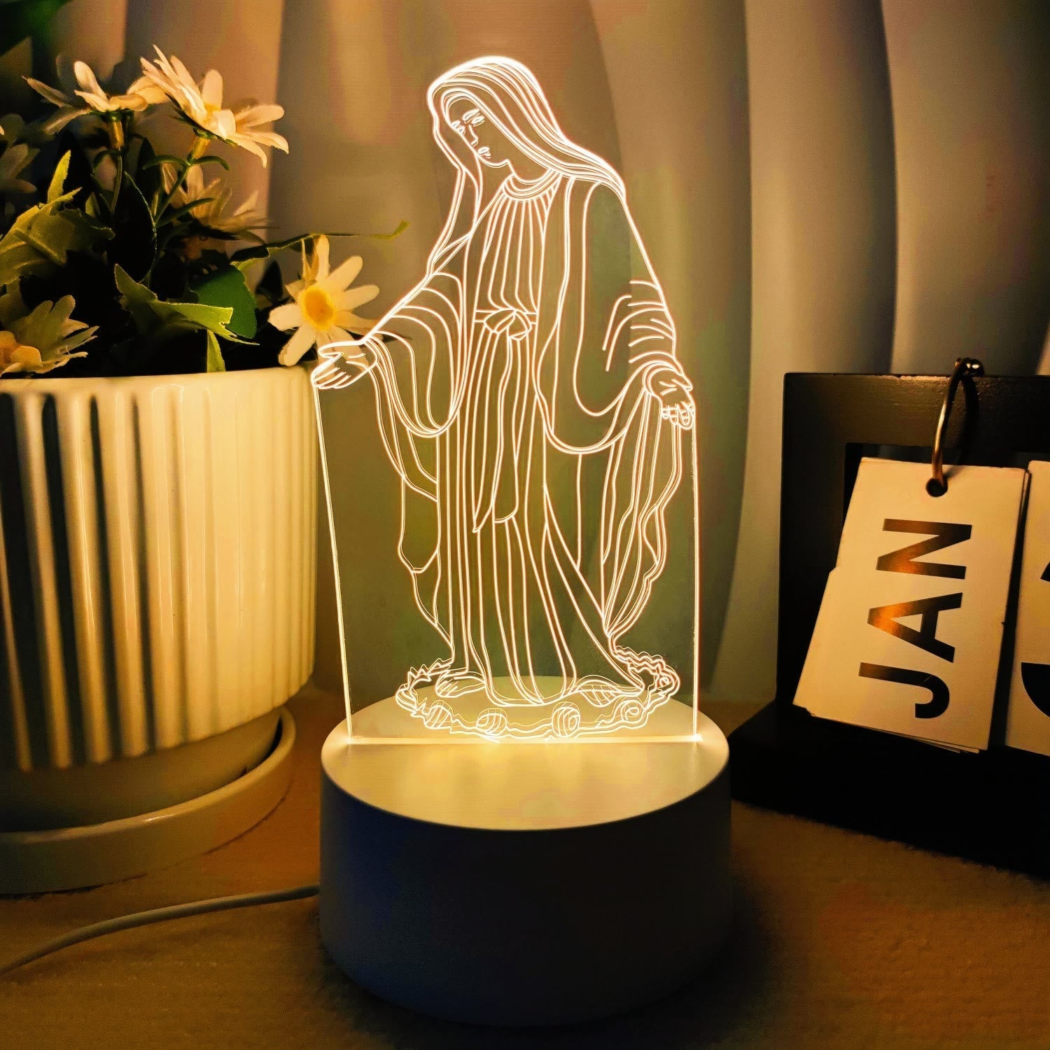 Faith-Filled Gift Holy Icons 3 Color Night Light: Keep Sacred Moments Nearby