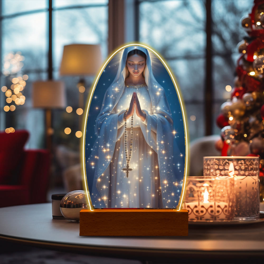 Serene Virgin Mary Night Light in Oval Design for Quiet Devotion