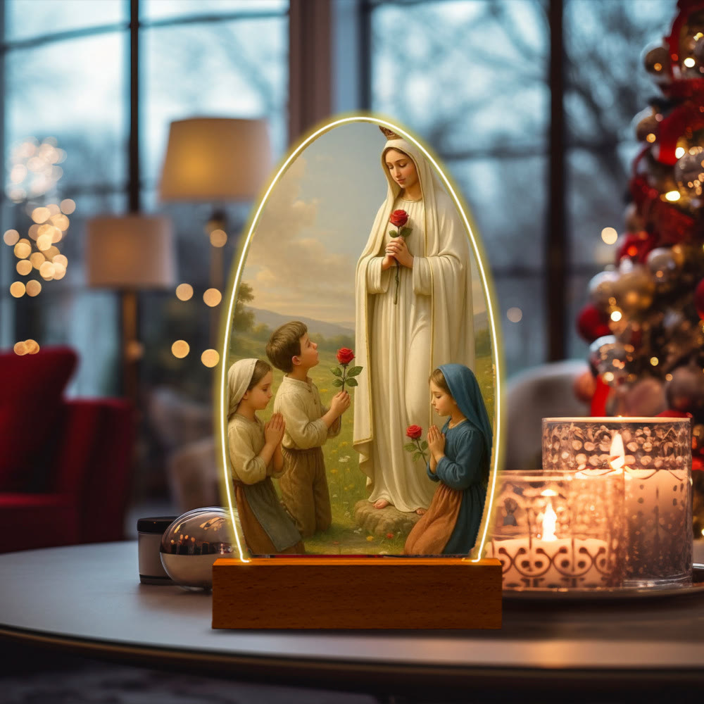 Serene Virgin Mary Night Light in Oval Design for Quiet Devotion