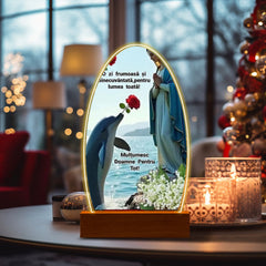 Serene Virgin Mary Night Light in Oval Design for Quiet Devotion