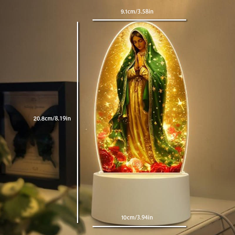 Serene Virgin Mary Night Light in Oval Design for Quiet Devotion