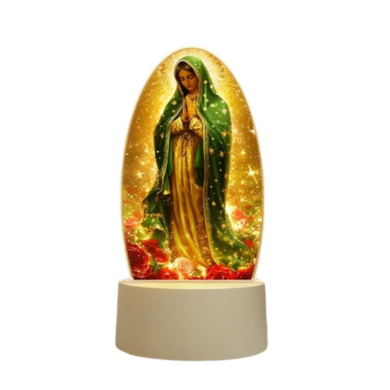 Serene Virgin Mary Night Light in Oval Design for Quiet Devotion