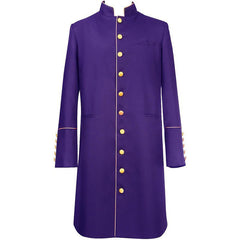 Traditional Stand Collar Clergy Robe with Golden Buttons & MultiColor Options