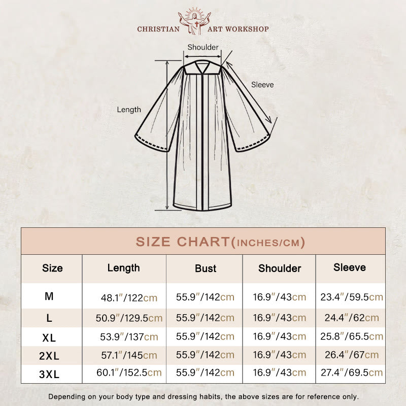 Traditional Stand Collar Clergy Robe with Golden Buttons & MultiColor Options