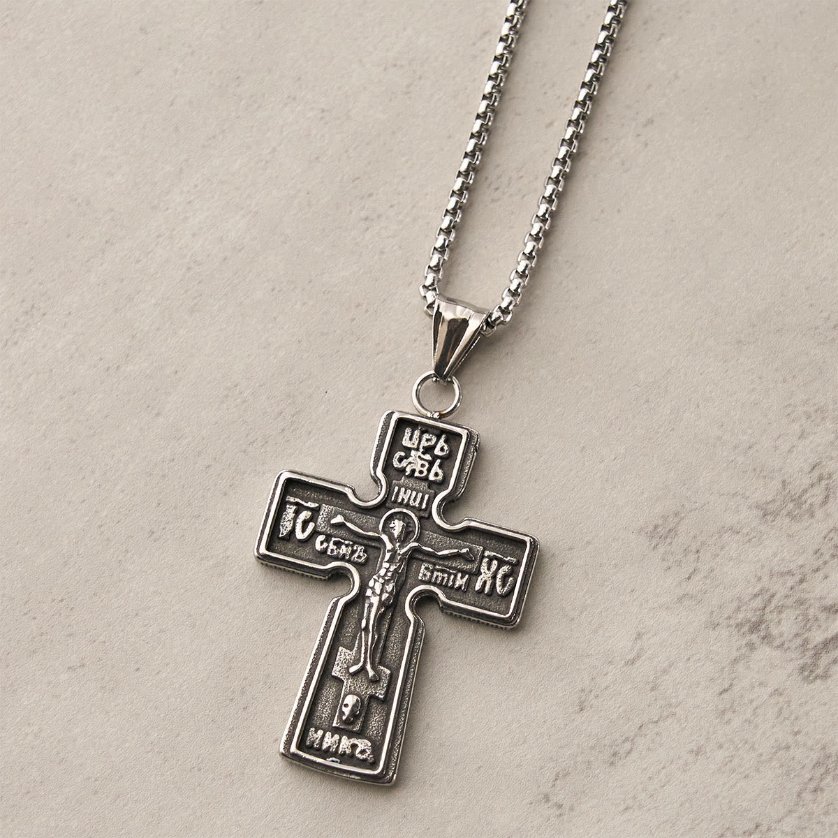 Vintage Titanium Steel Orthodox Crucifix Necklace Series: Multiple Styles of Faith and Devotion