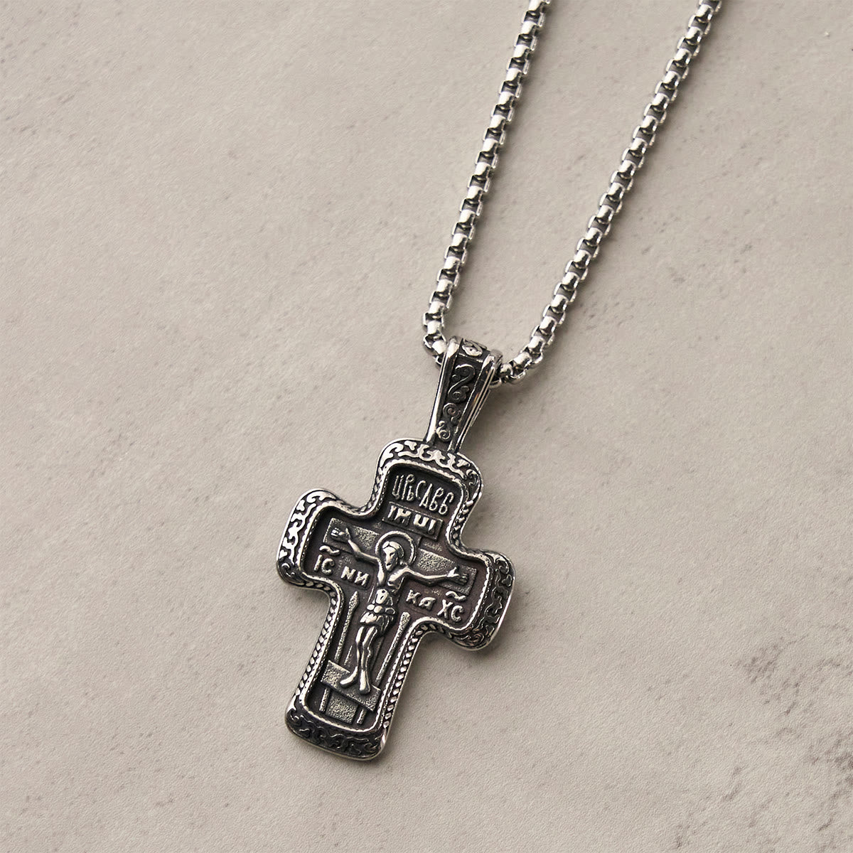 Vintage Titanium Steel Orthodox Crucifix Necklace Series: Multiple Styles of Faith and Devotion