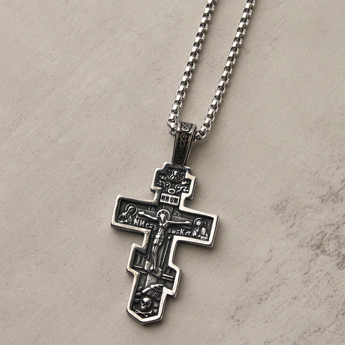 Vintage Titanium Steel Orthodox Crucifix Necklace Series: Multiple Styles of Faith and Devotion