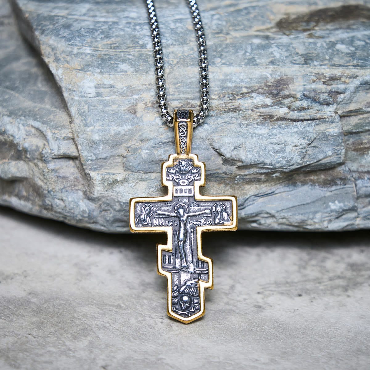 Vintage Titanium Steel Orthodox Crucifix Necklace Series: Multiple Styles of Faith and Devotion
