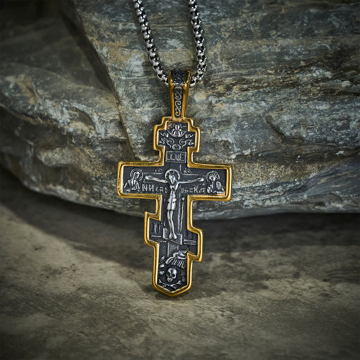 Vintage Titanium Steel Orthodox Crucifix Necklace Series: Multiple Styles of Faith and Devotion