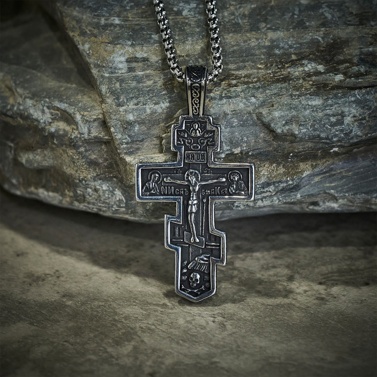 Vintage Titanium Steel Orthodox Crucifix Necklace Series: Multiple Styles of Faith and Devotion