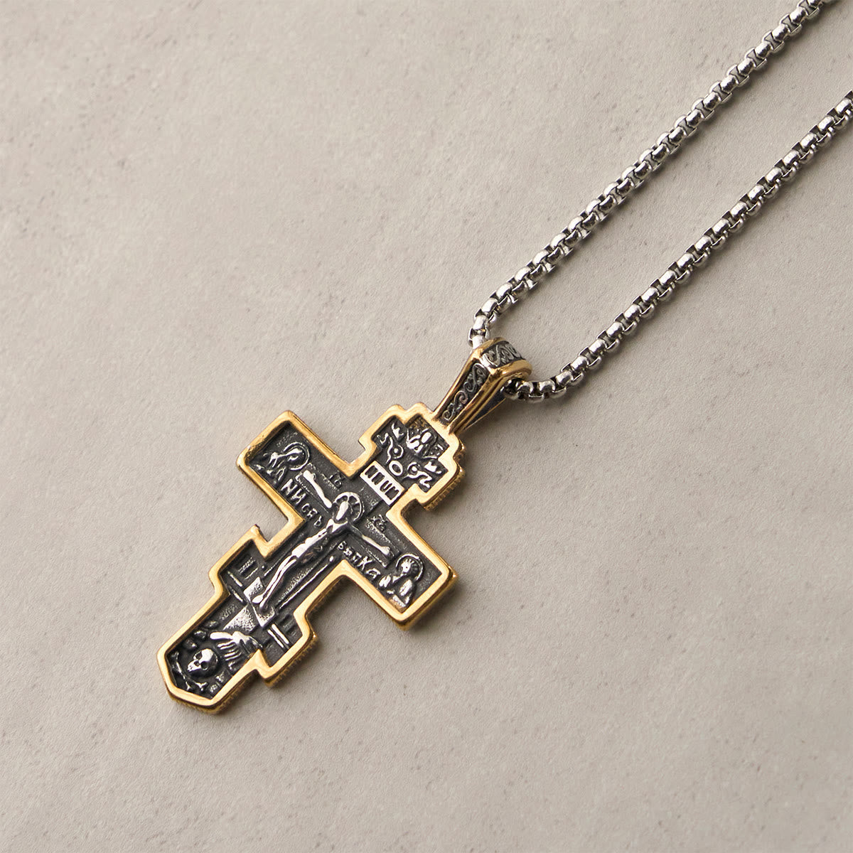 Vintage Titanium Steel Orthodox Crucifix Necklace Series: Multiple Styles of Faith and Devotion