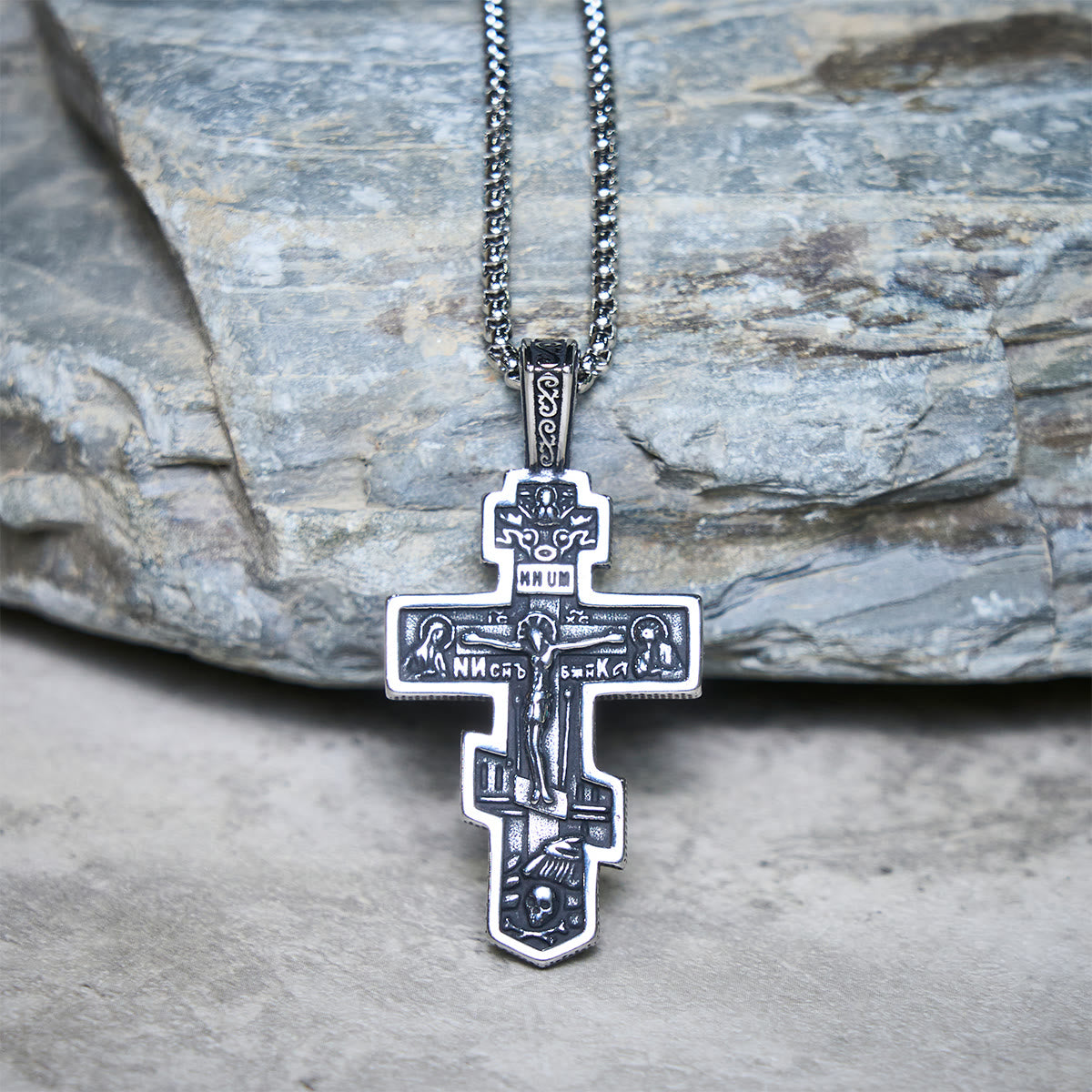Vintage Titanium Steel Orthodox Crucifix Necklace Series: Multiple Styles of Faith and Devotion
