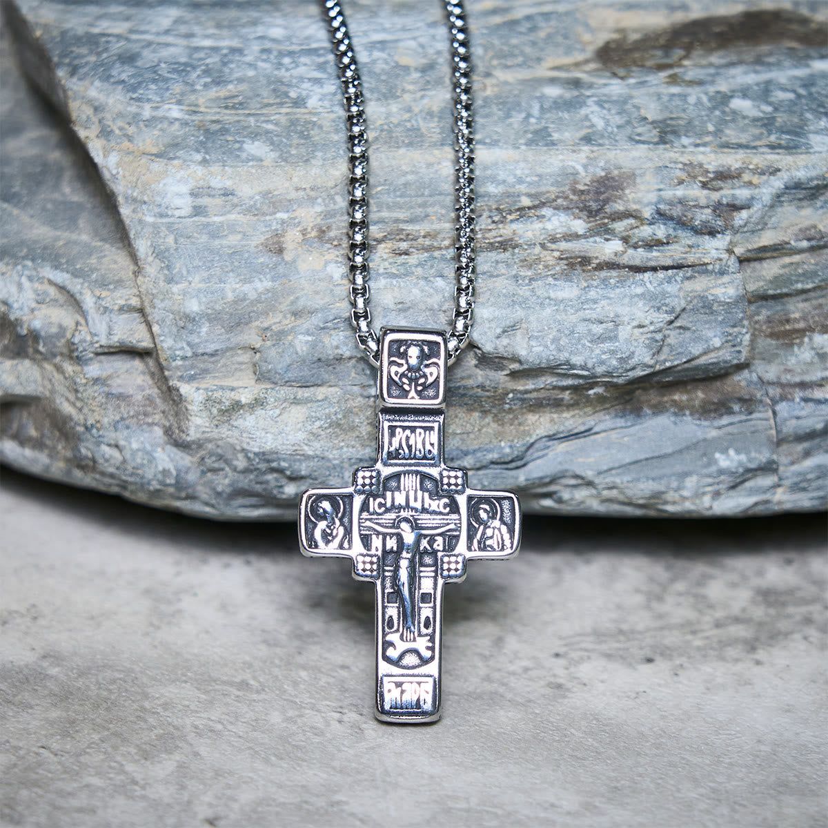 Vintage Titanium Steel Orthodox Crucifix Necklace Series: Multiple Styles of Faith and Devotion