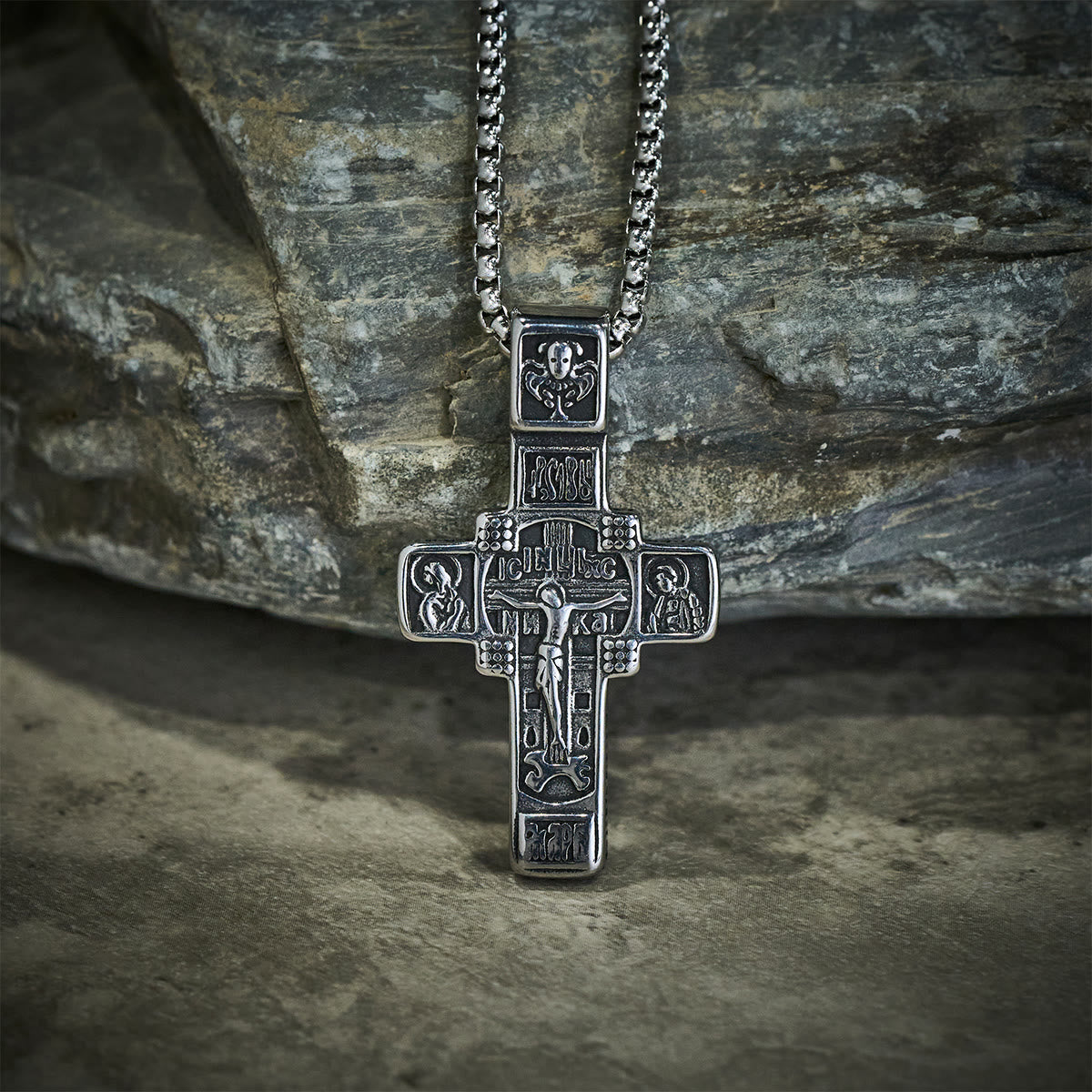 Vintage Titanium Steel Orthodox Crucifix Necklace Series: Multiple Styles of Faith and Devotion