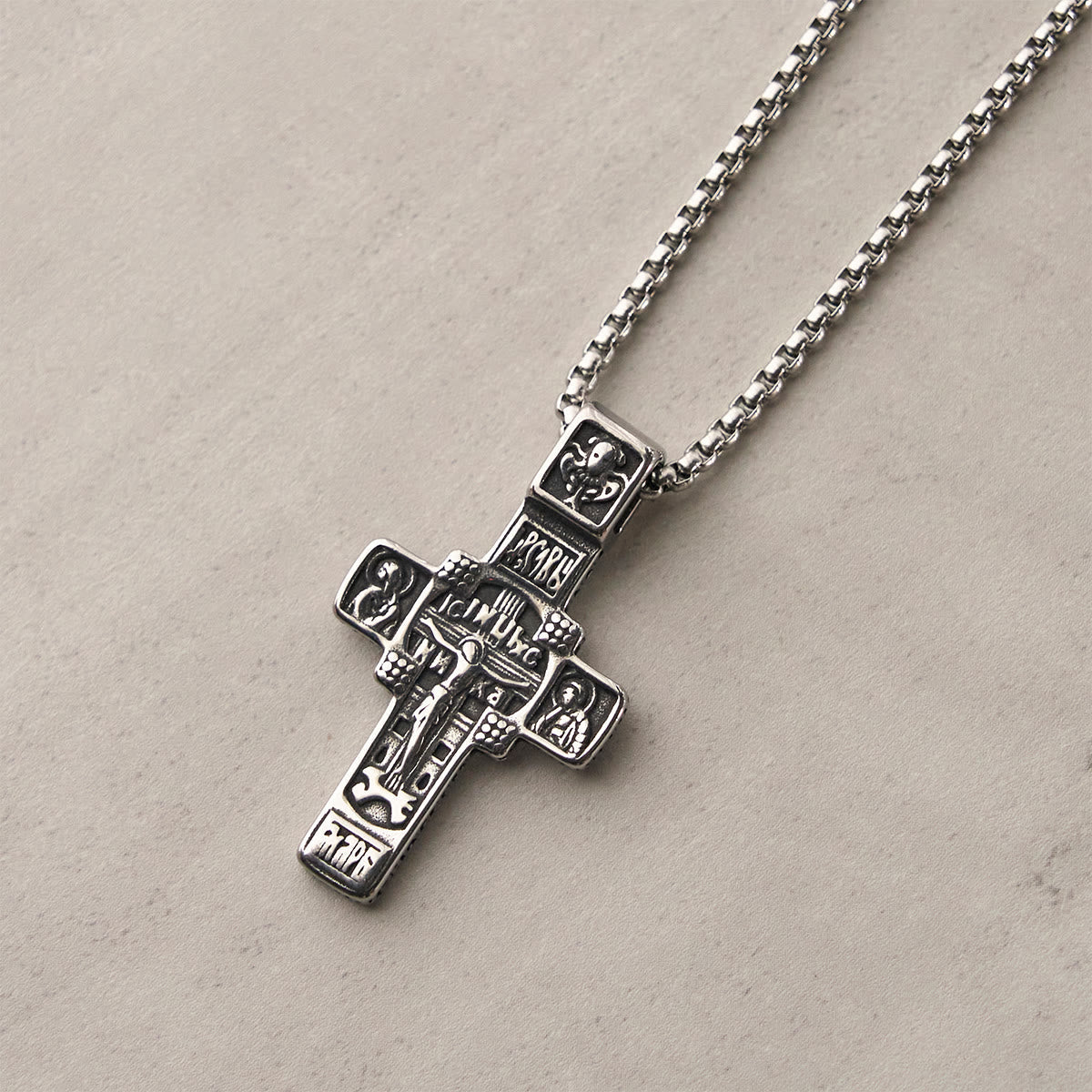 Vintage Titanium Steel Orthodox Crucifix Necklace Series: Multiple Styles of Faith and Devotion