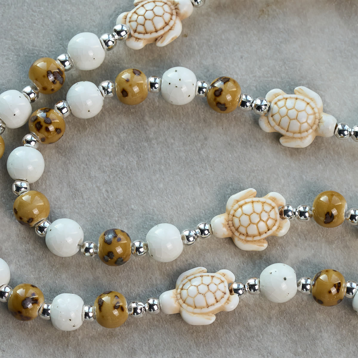 Divine Care Turtle with Warm Yellow Beads and Our Lord's Mercy Animal Rosary