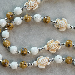 Divine Care Turtle with Warm Yellow Beads and Our Lord's Mercy Animal Rosary