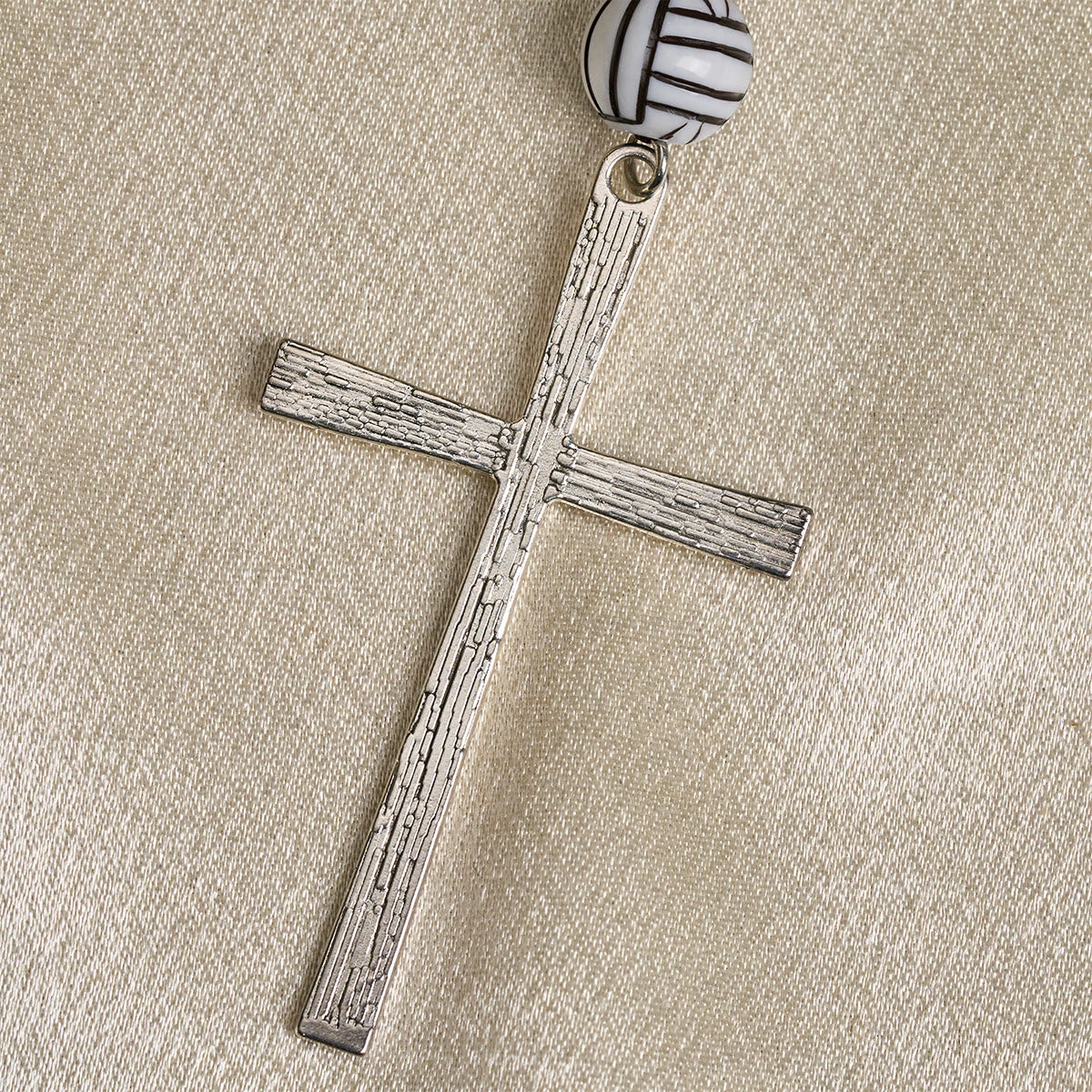 Victory in Christ Volleyball Prayer Rosary with Guitar Charm: A Melody of Prayer