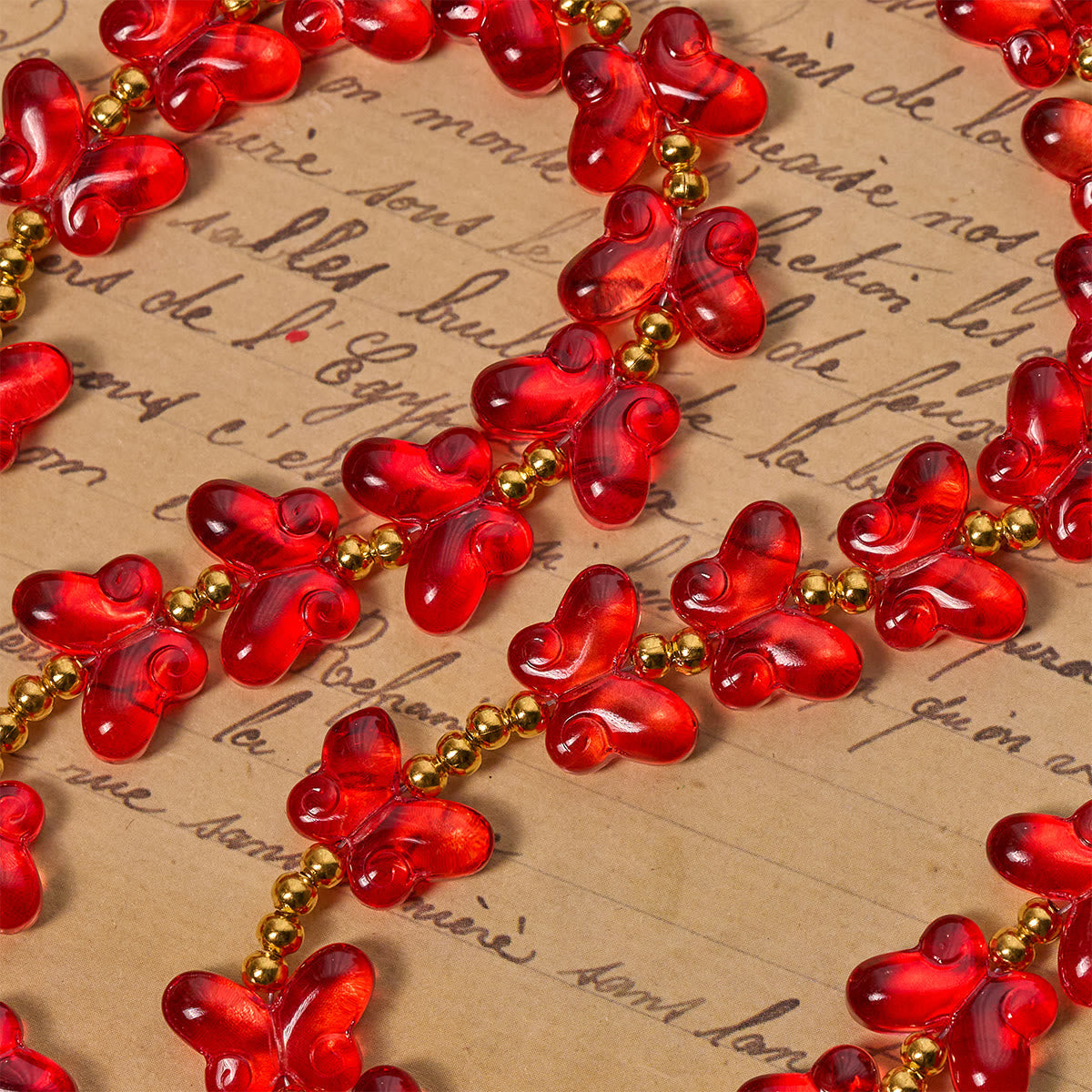 Our Lady's Grace with Blessed Red Butterfly Prayer Beads Animal Rosary