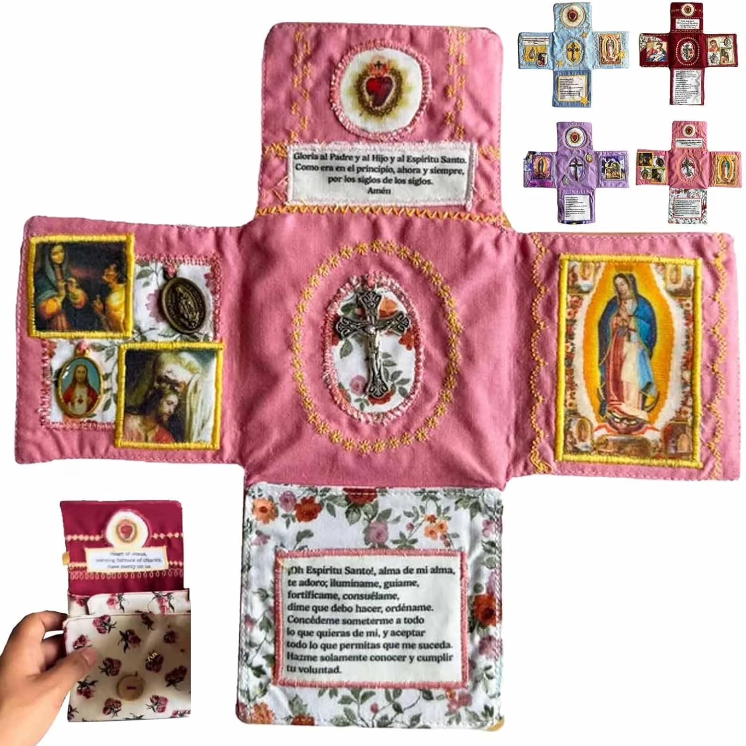 Handmade Embroidered Fabric Cross with Charms: A Rare Fusion of Craftsmanship and Faith