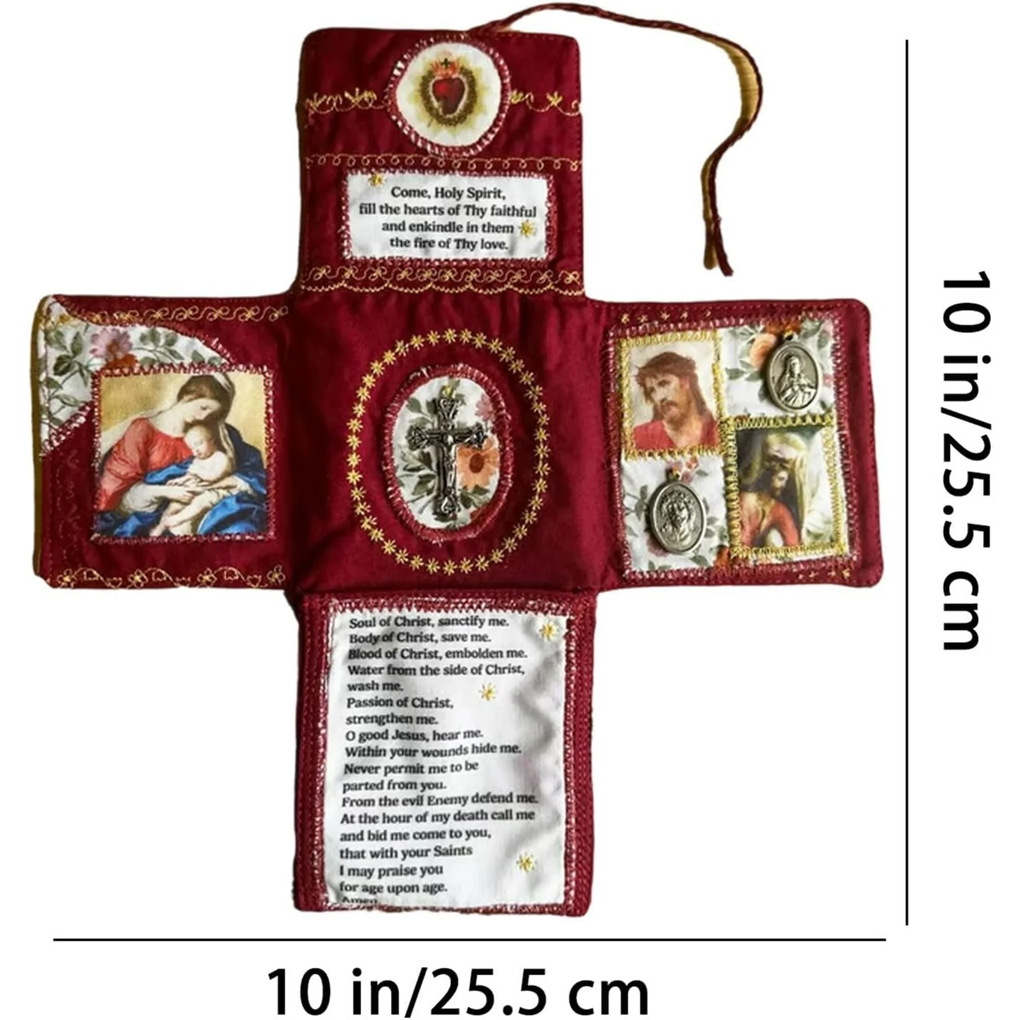 Handmade Embroidered Fabric Cross with Charms: A Rare Fusion of Craftsmanship and Faith