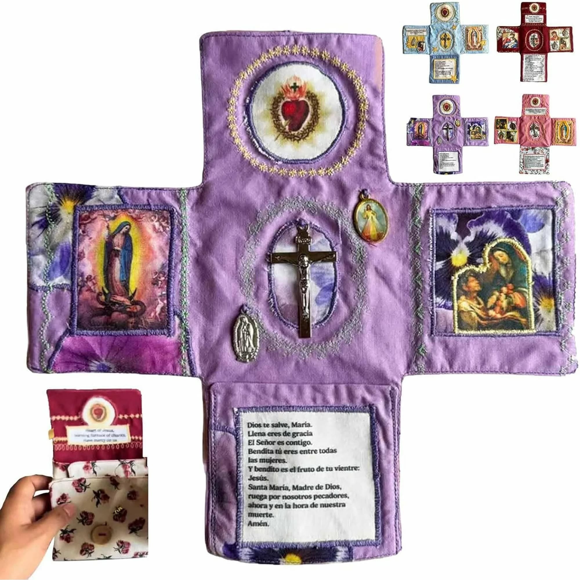 Handmade Embroidered Fabric Cross with Charms: A Rare Fusion of Craftsmanship and Faith