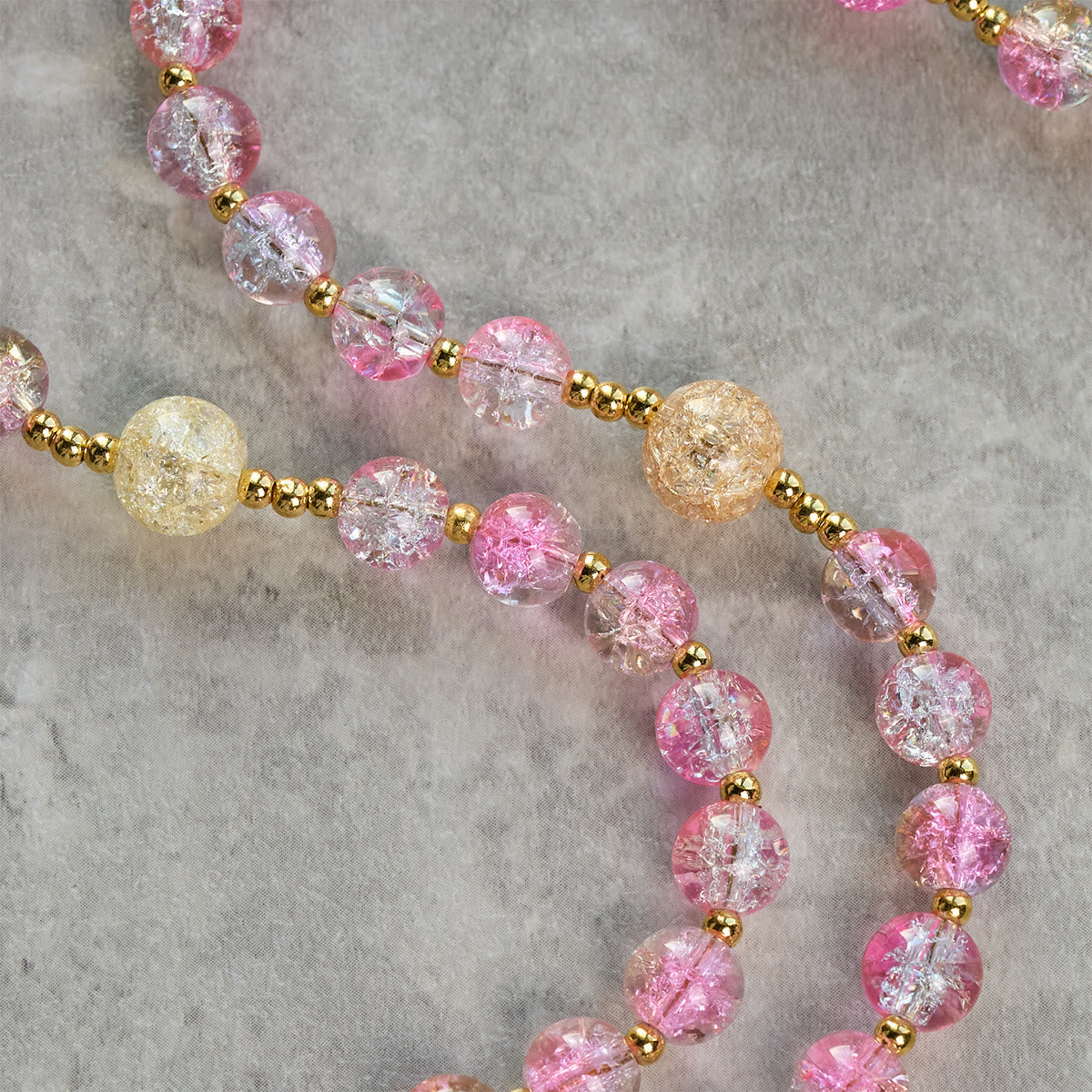 Rainbow of Faith 5-Style MultiColored Shimmering Crackle Glass Rosary