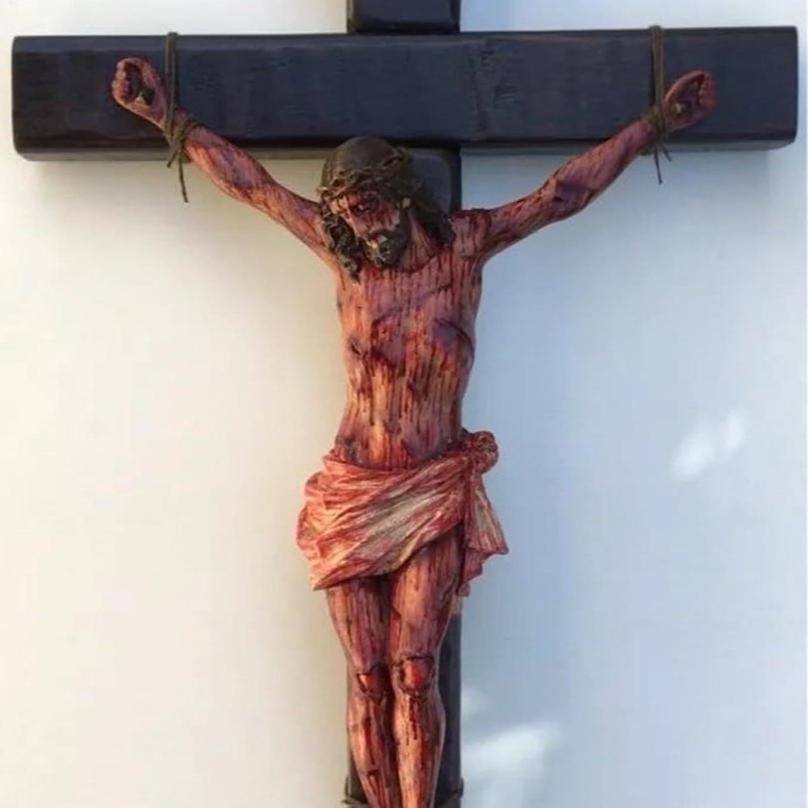 Realistic - Styled Crucifix Wall Sculpture: A Profound Symbol of Sacrifice