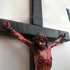Realistic - Styled Crucifix Wall Sculpture: A Profound Symbol of Sacrifice
