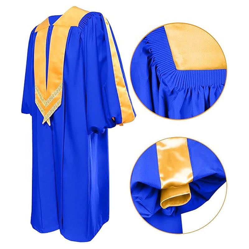 Classic Versatile 4-Color Clergy Robes with Golden V-Collar Design