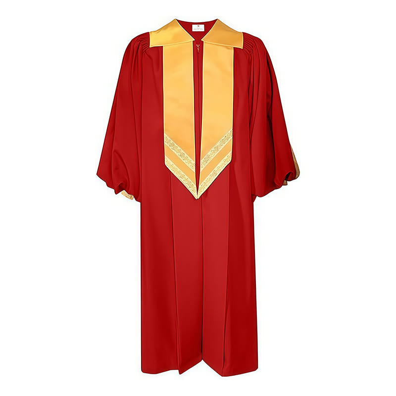 Classic Versatile 4-Color Clergy Robes with Golden V-Collar Design