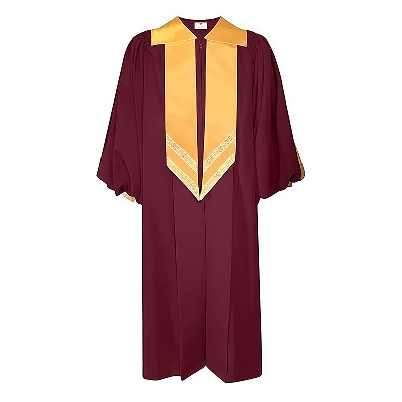 Classic Versatile 4-Color Clergy Robes with Golden V-Collar Design