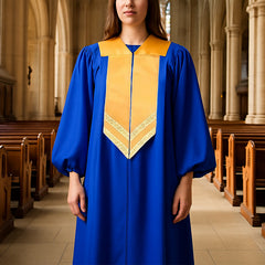 Classic Versatile 4-Color Clergy Robes with Golden V-Collar Design