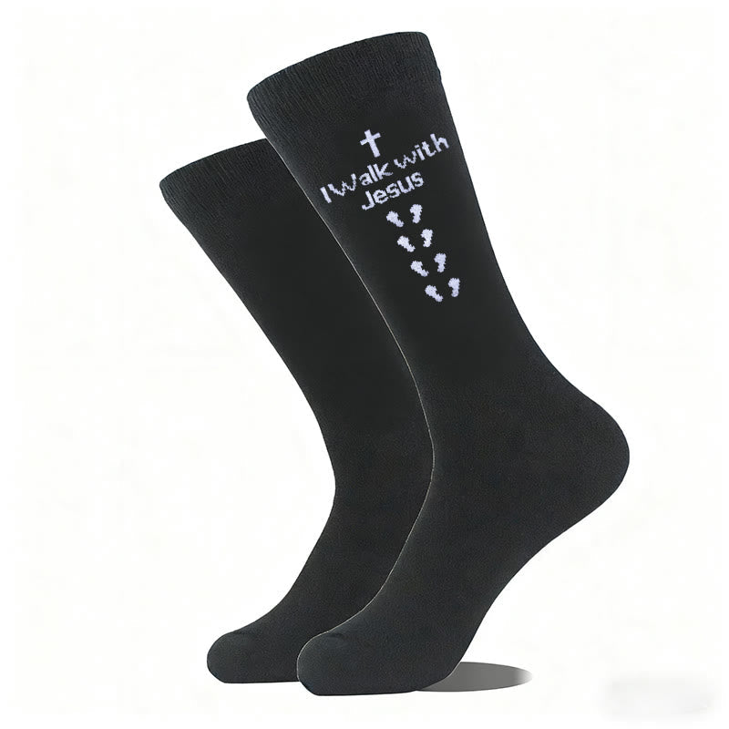 Two - Color Walk with Jesus Statement Unisex Socks