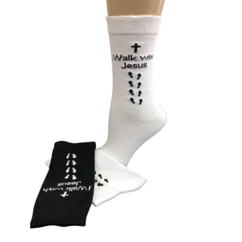 Two - Color Walk with Jesus Statement Unisex Socks