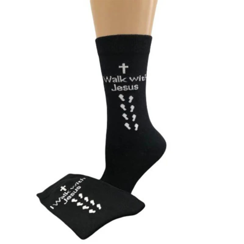 Two - Color Walk with Jesus Statement Unisex Socks