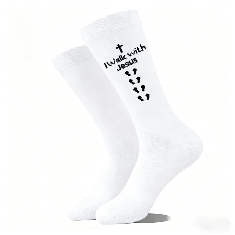 Two - Color Walk with Jesus Statement Unisex Socks