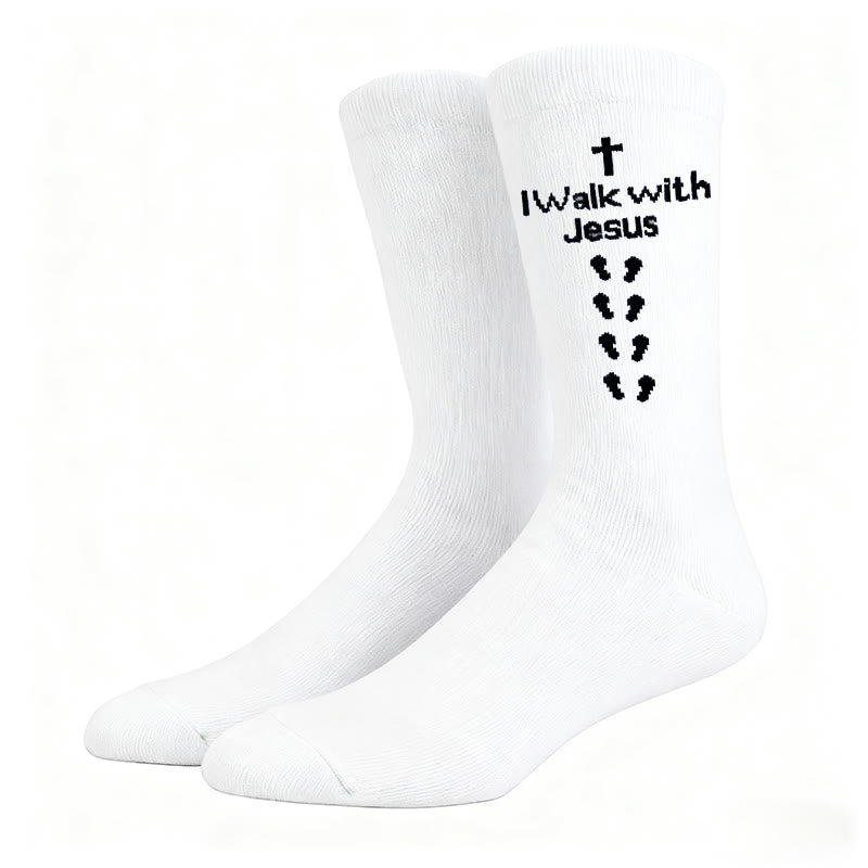 Two - Color Walk with Jesus Statement Unisex Socks