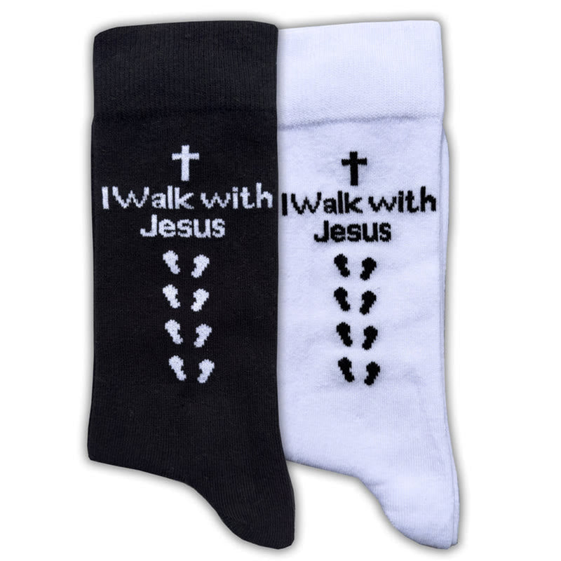 Two - Color Walk with Jesus Statement Unisex Socks